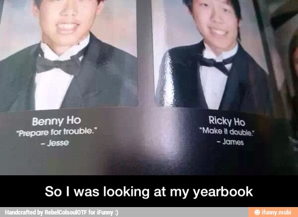 So I was looking at my yearbook - So I was looking at my yearbook