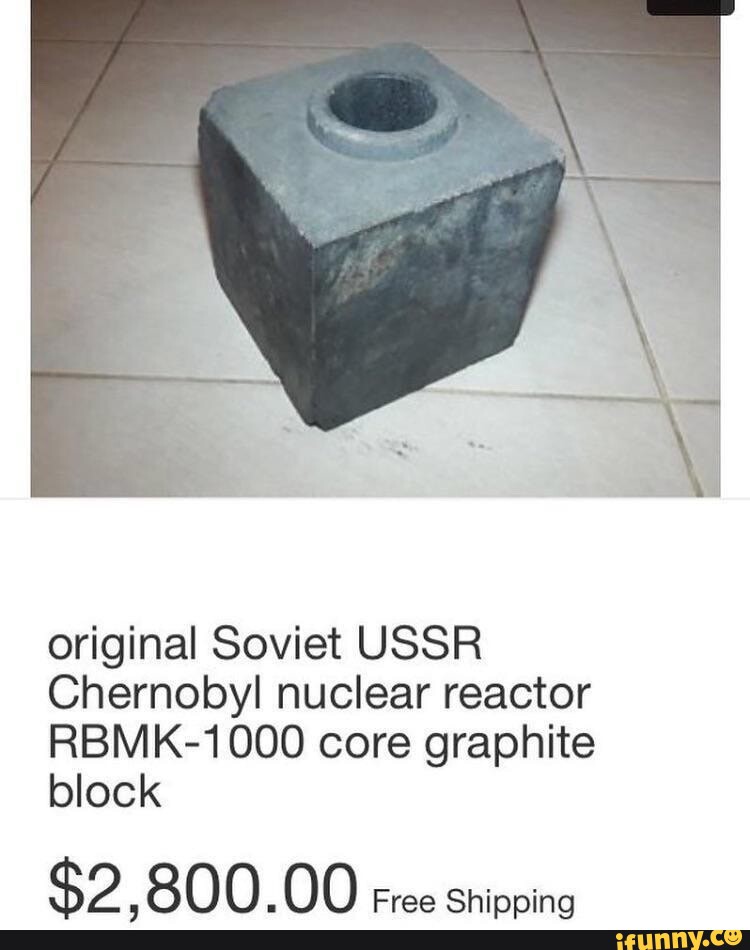 Original Soviet USSR Chernobyl nuclear reactor RBMK-1000 core graphite ...