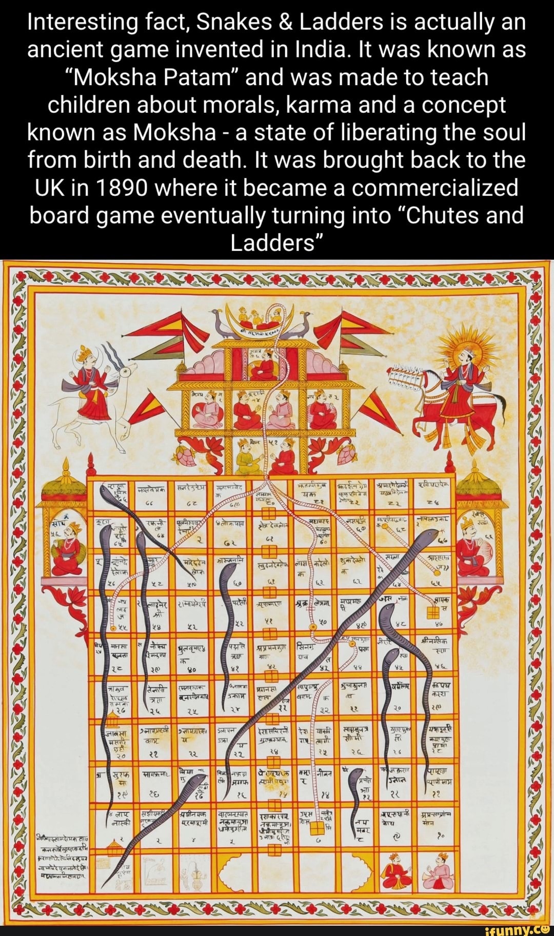 Interesting fact, Snakes & Ladders is actually an ancient game invented