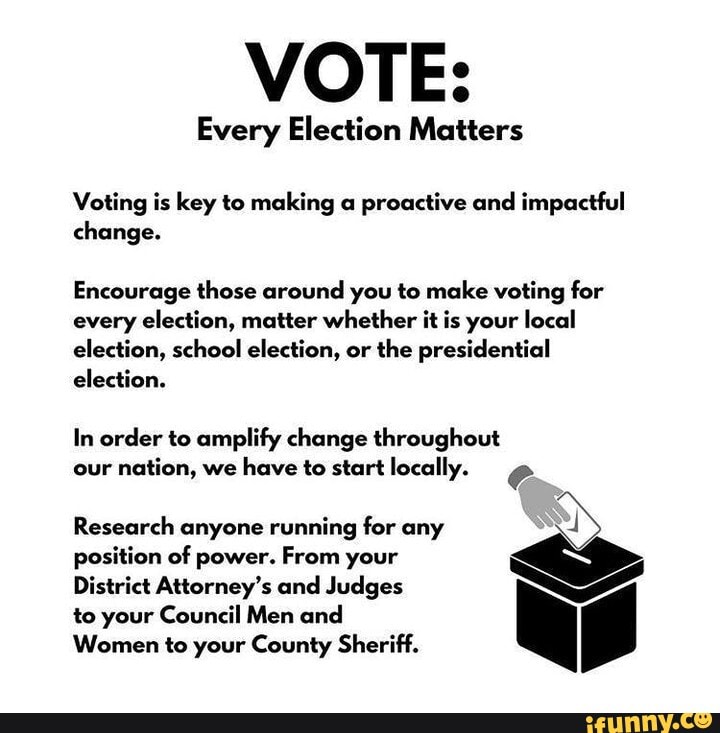 VOTE: Every Election Matters Voting Is Key To Making A Proactive And ...