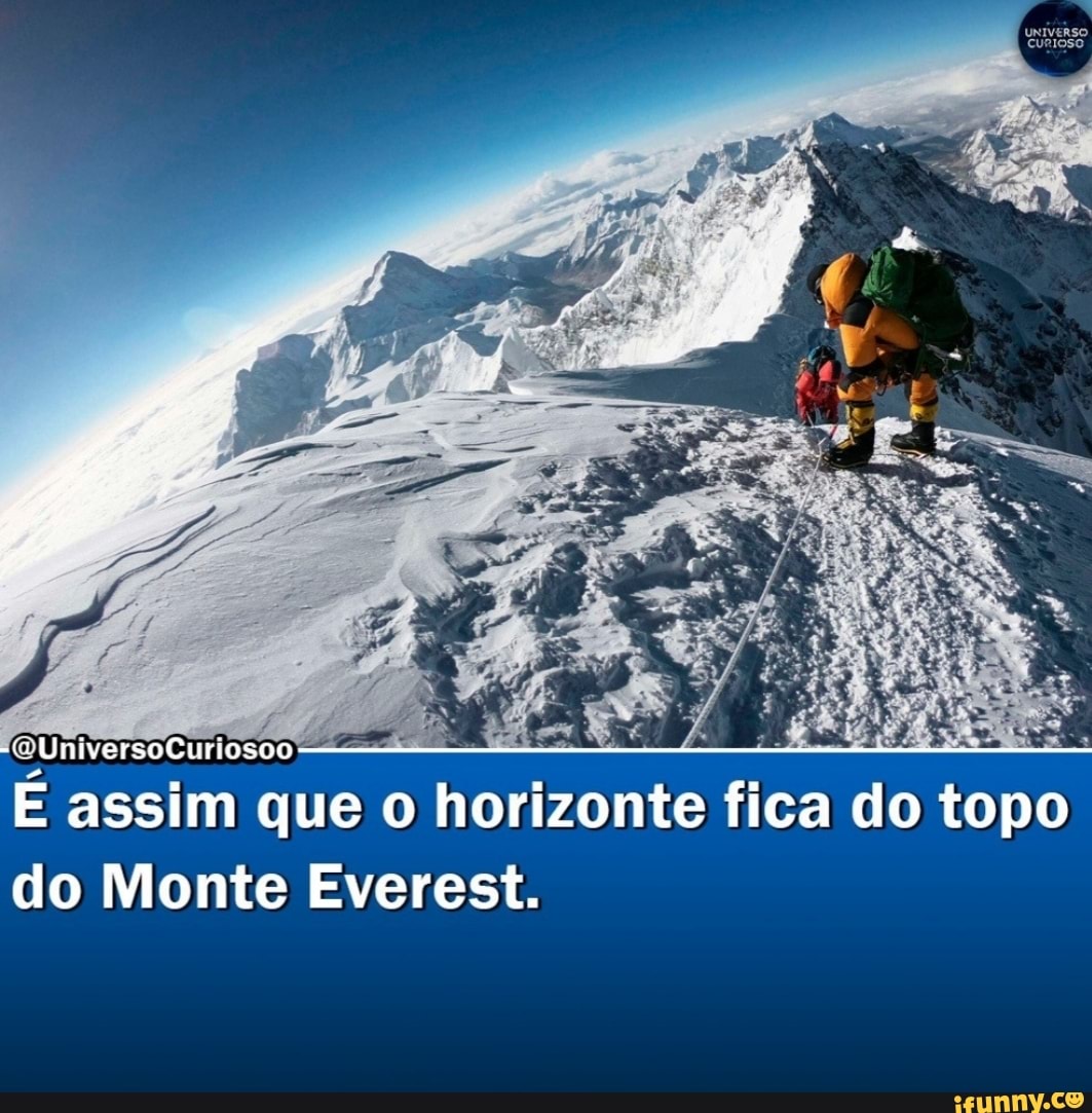 É assim que o horizonte fica do topo do Monte Everest.