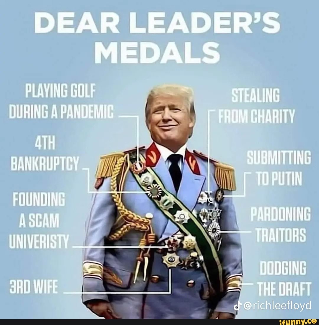 DEAR LEADER'S MEDALS PLAYING STEALINE BANKRUPICY FAUNDING _t PARDONING