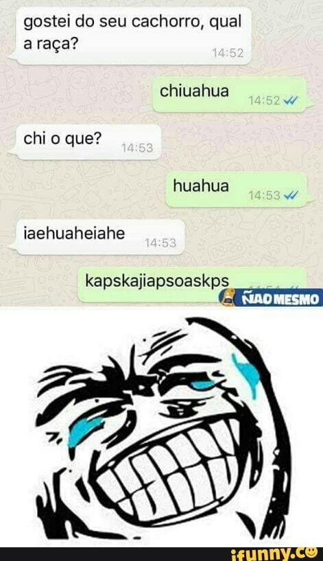 gostei do seu cachorro, qual
a raça?
que?