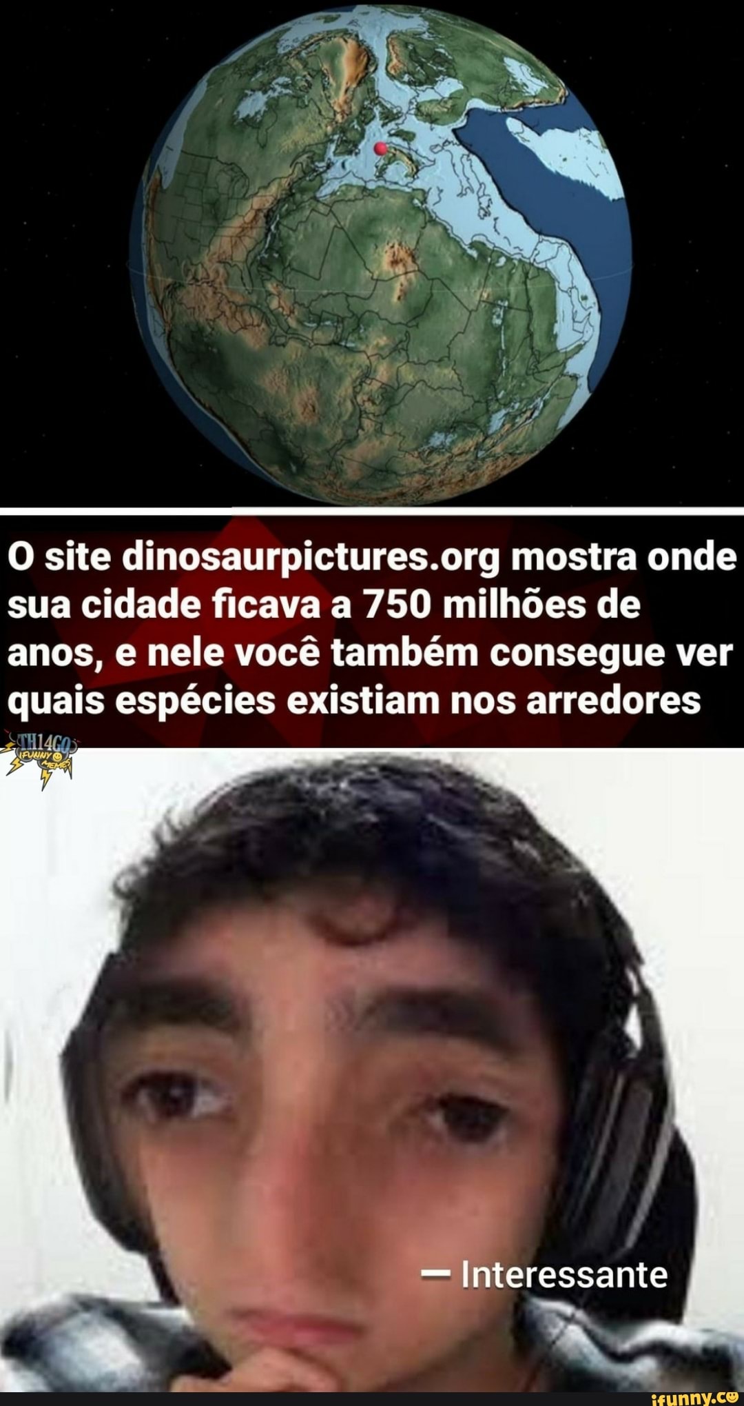 O site mostra onde sua cidade ficava a 750 milhões de anos, e nele você também consegue ver quais espécies existiam nos arredores
Interessante
