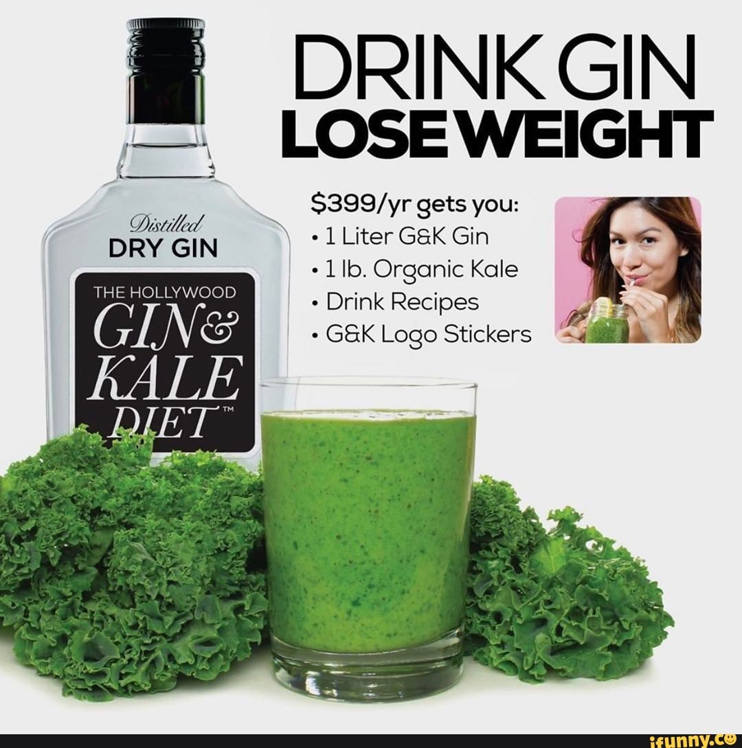 DRINK GIN LOSE WEIGHT gets you: Distilled DRY GIN Liter Gin Organic