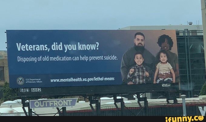 Veterans, did you know?
Disposing of old medication can help prevent suicide.