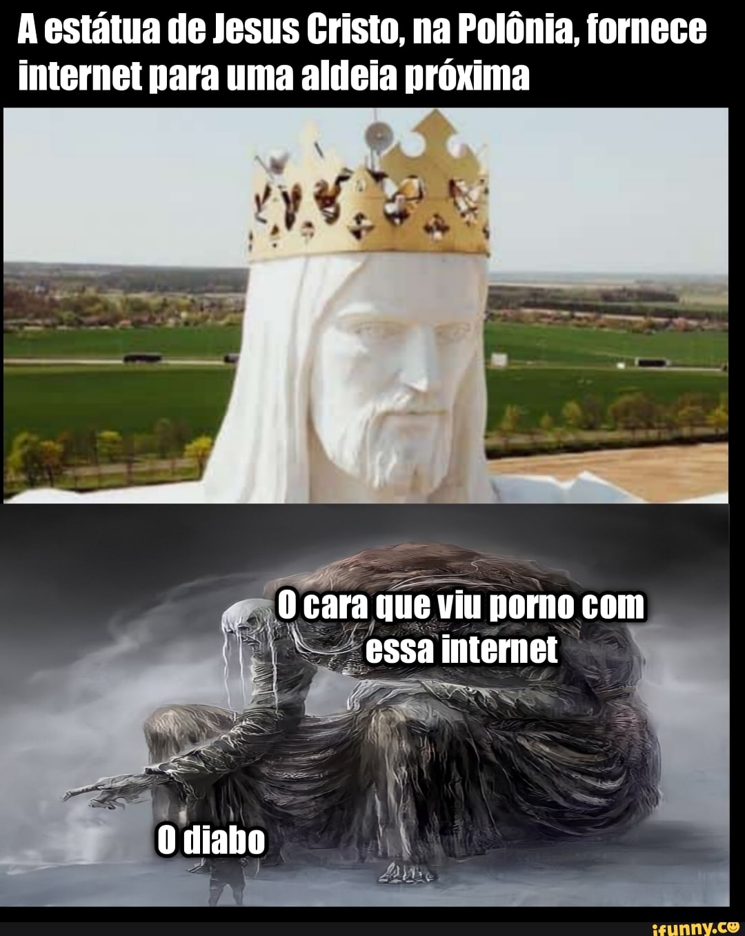 A estátua de Jesus Cristo, na Polônia, fornece internet para uma aldeia próxima
cara que viu porno com essa intermet