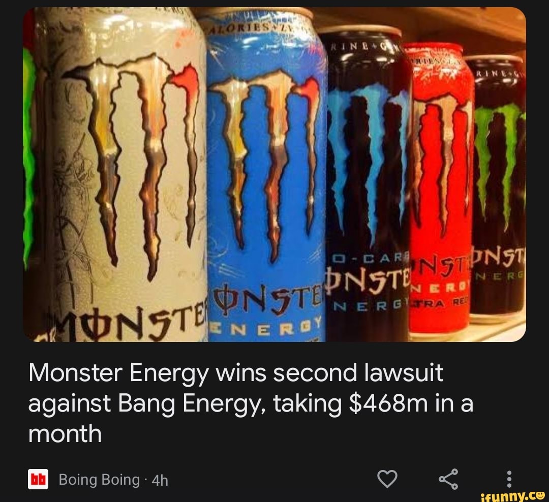 Monster Energy wins second lawsuit against Bang Energy, taking 468m