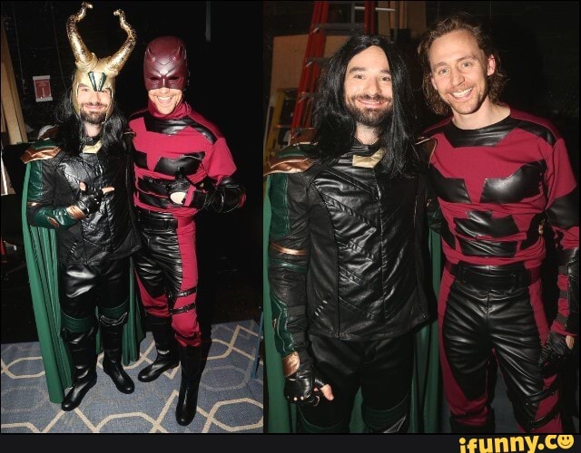 charlie, cox, charliecox, tom, hiddleston, tomhiddleston, halloweencostume, daredevil, loki, swap