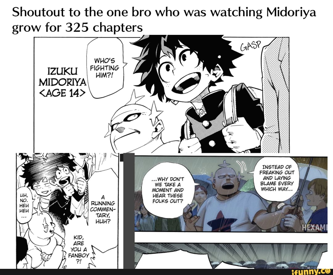 Shoutout To The One Bro Who Was Watching Midoriya Grow For 325 Chapters 