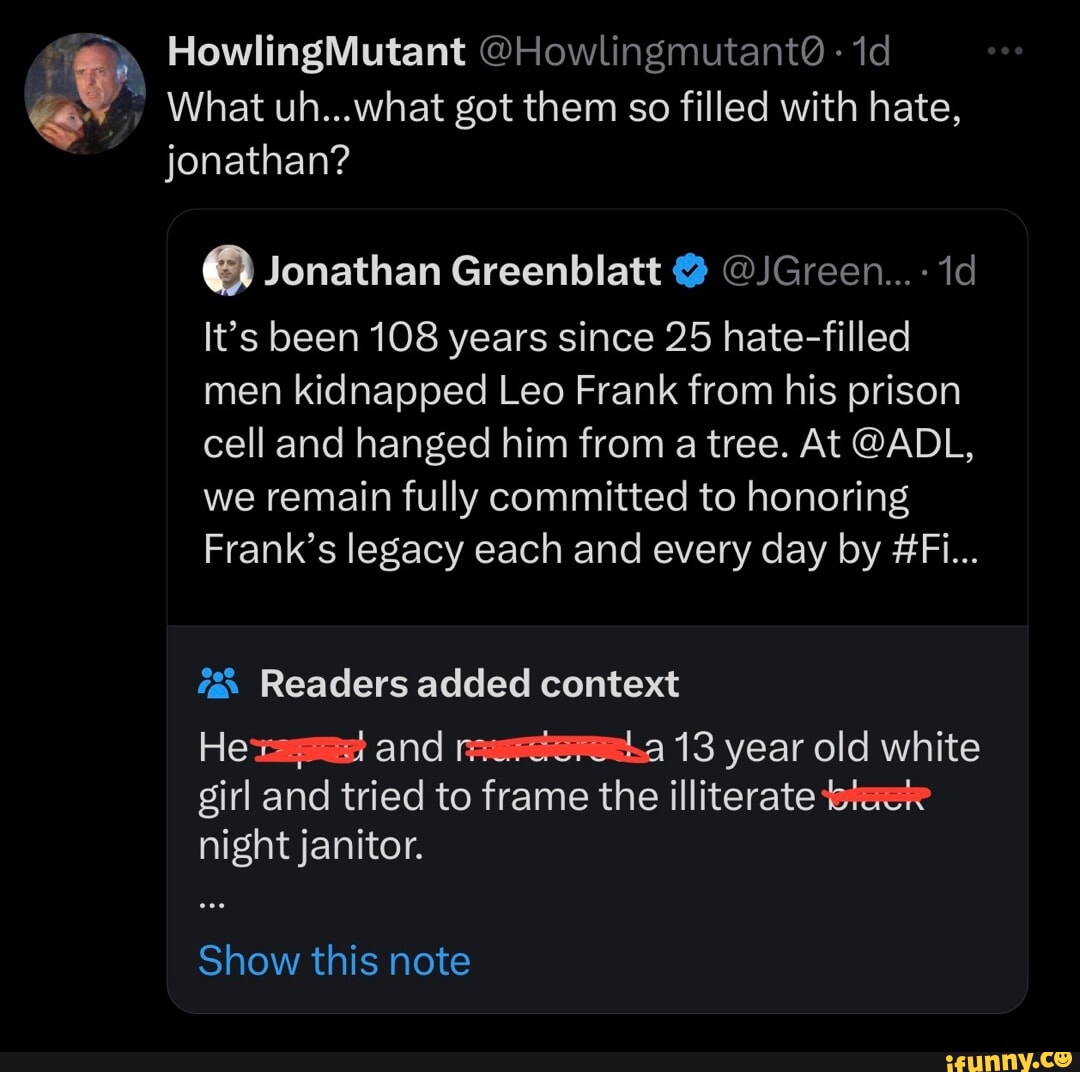Howlingmutant HowlingMutant @Howlingmutanta id What uh...what got them so filled with ...
