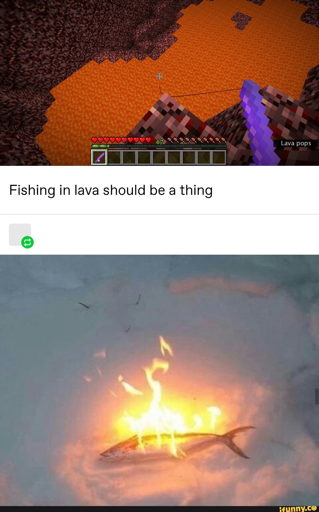 Fishing in lava should be a thing iFunny )