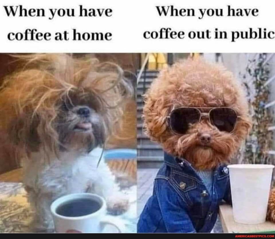 When you have When you have
coffee at home coffee out in public