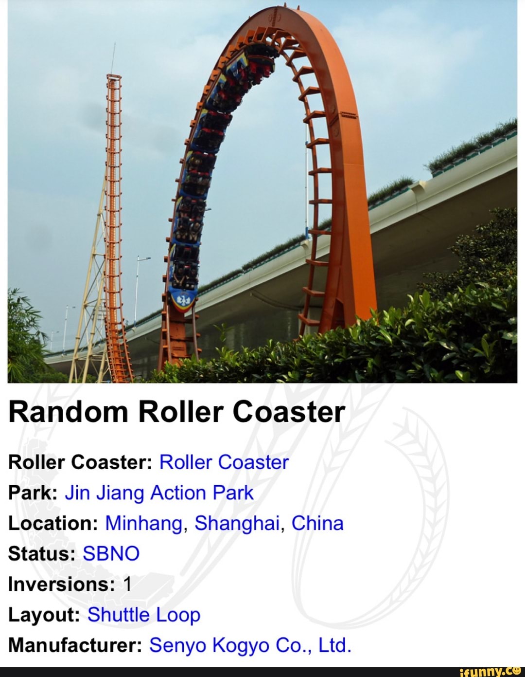 Random Roller Coaster Roller Coaster: Roller Coaster Park: Jin Jiang ...