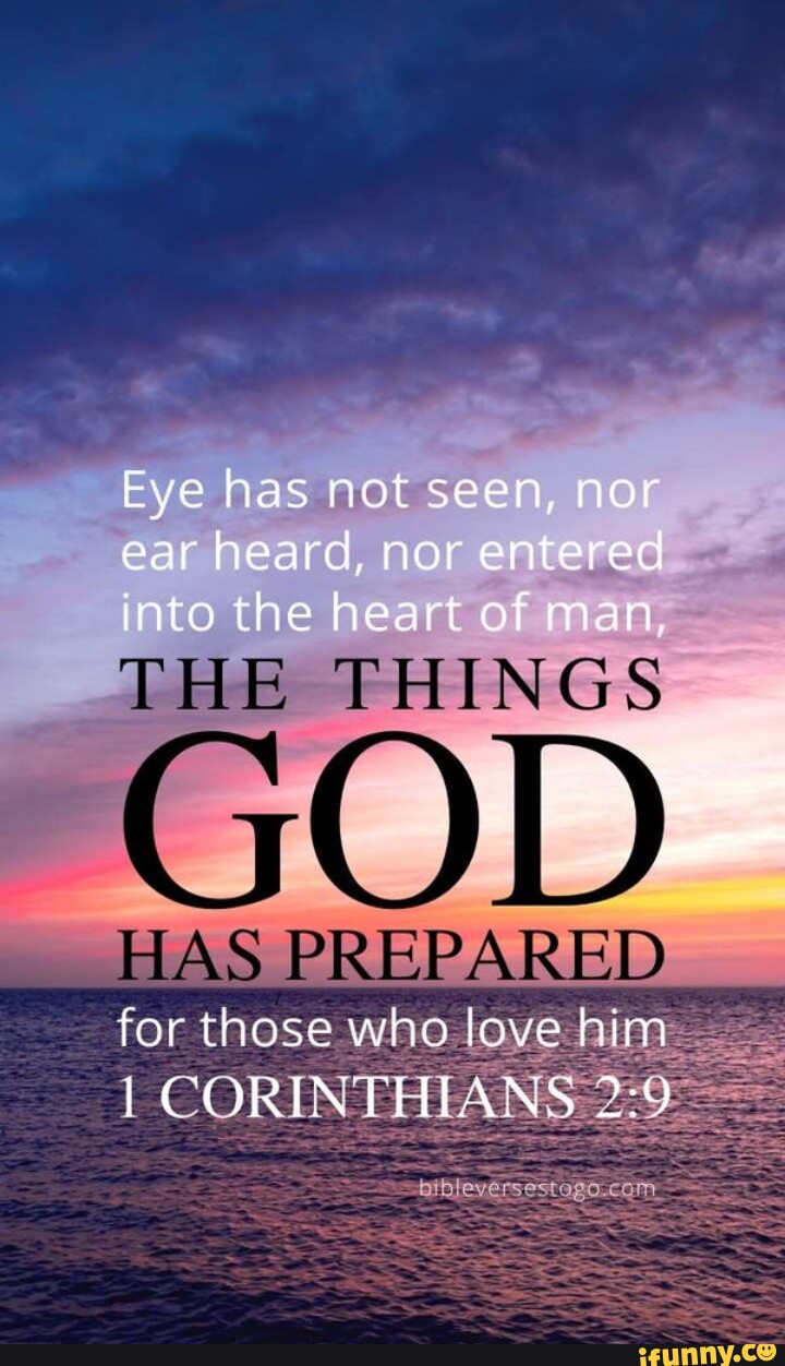 Eye has not seen, nor ear heard, nor entered into the heart of man ...