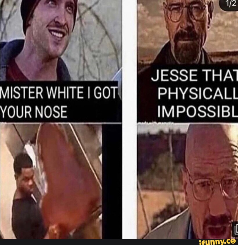 \ \ws JESSE THAI MISTER WHITE I GOT\ PHYSICALL IMPOSSIBL YOUR NOSE - iFunny