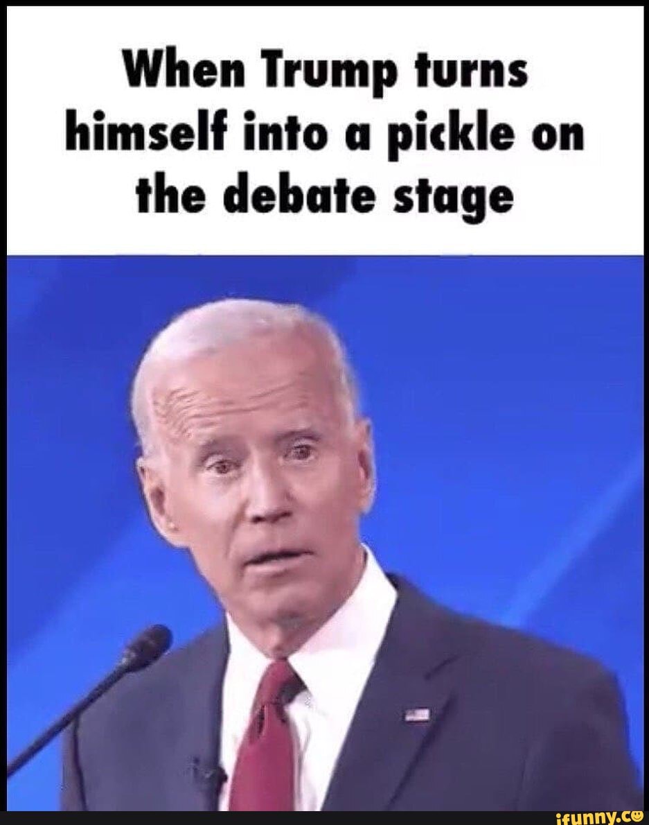 When Trump turns himself into a pickle on the debate stage - iFunny