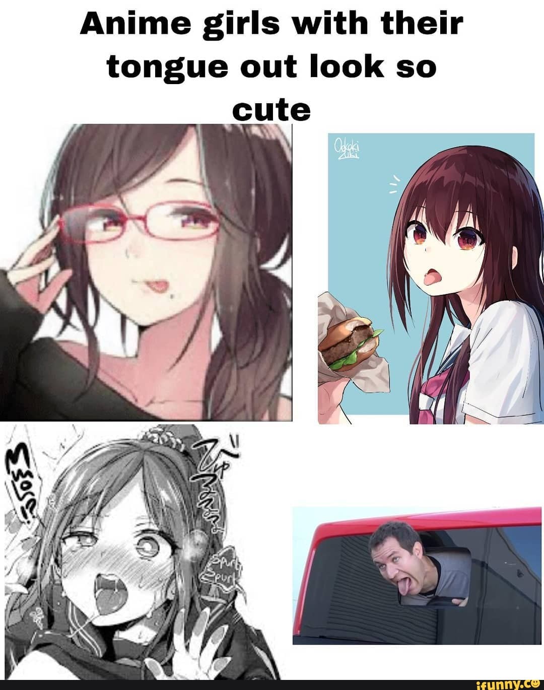 Anime girls with their tongue out look so cute iFunny