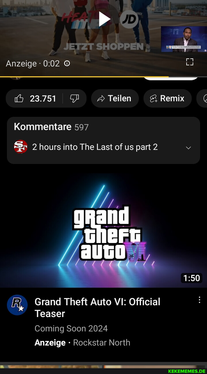Anzeige 23.751 Teilen & Remix Kommentare 597 2 hours into The Last of us part 2 