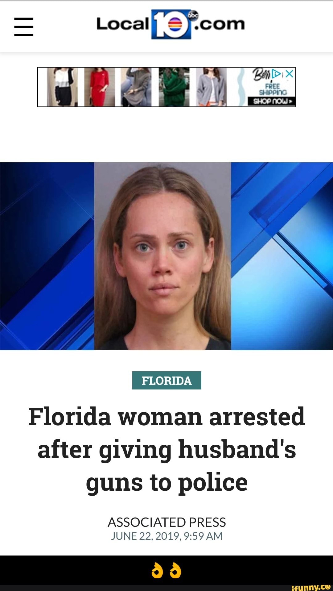 Florida Woman Arrested After Giving Husbands Guns To Police Associated Press June 22 2019 9 