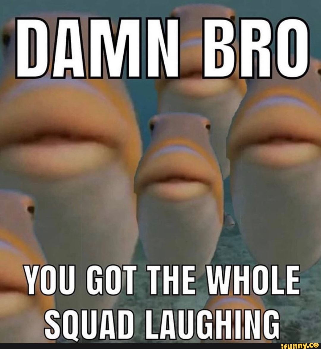Damn bro you got the whole squad laughin