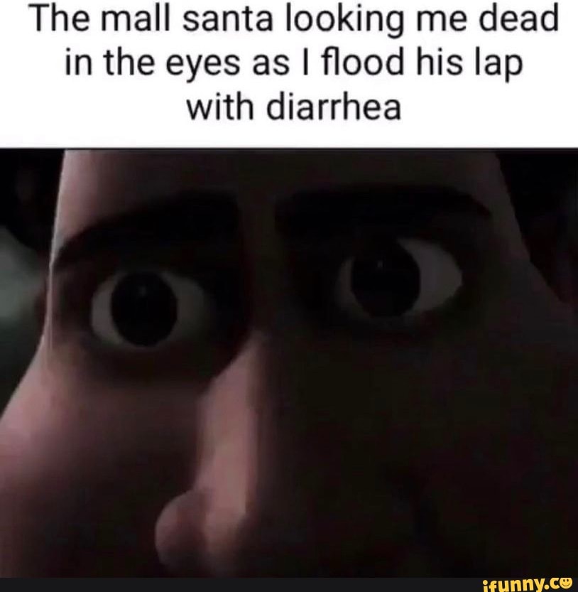 The mall santa looking me dead in the eyes as I flood his lap with ...
