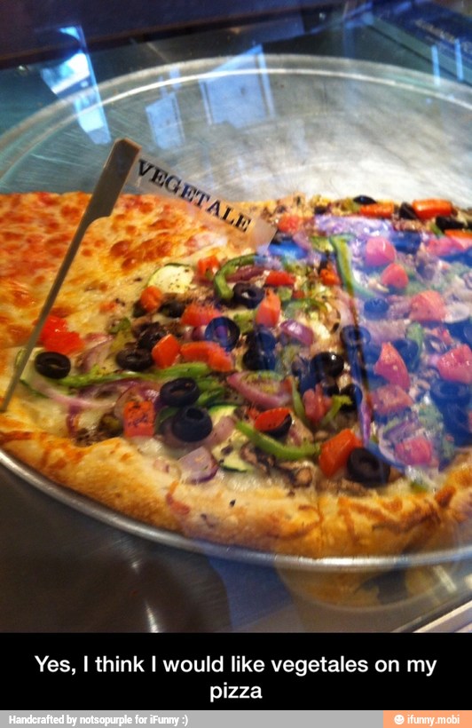 Yes, I think I would like vegetales on my
pizza - Yes, I think I would like vegetales on my pizza
