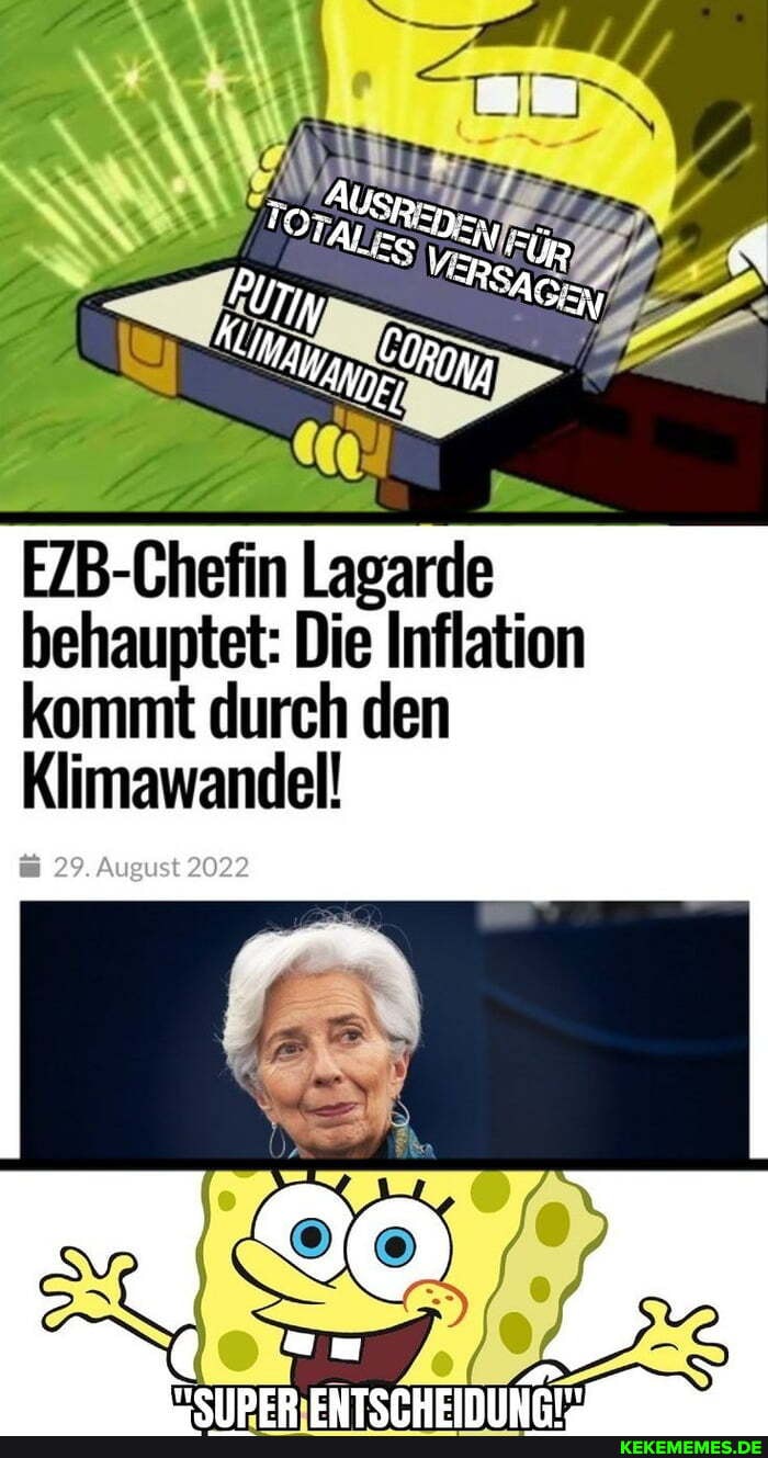 EZB-Chefin Behauptet: Die Inflation Klimawandel! So SUPER - Memes