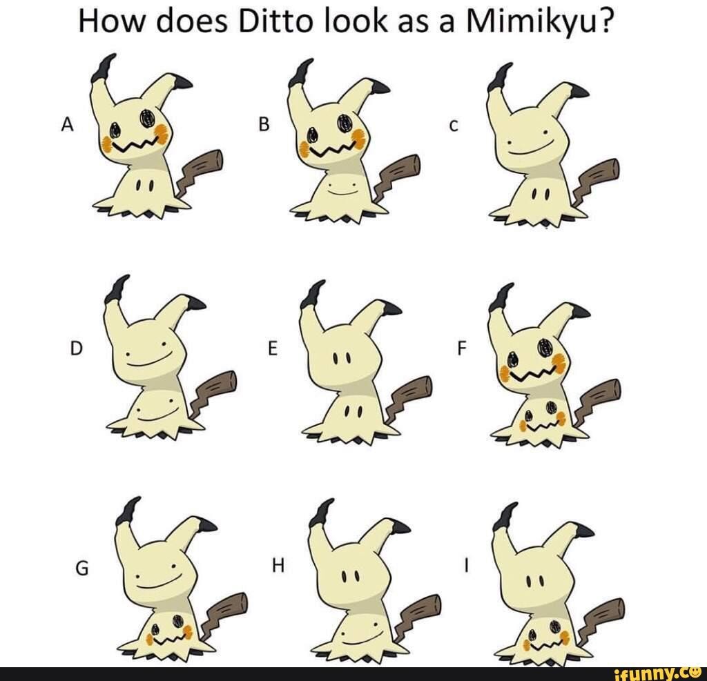 How does Ditto look as a Mimikyu? iFunny Brazil