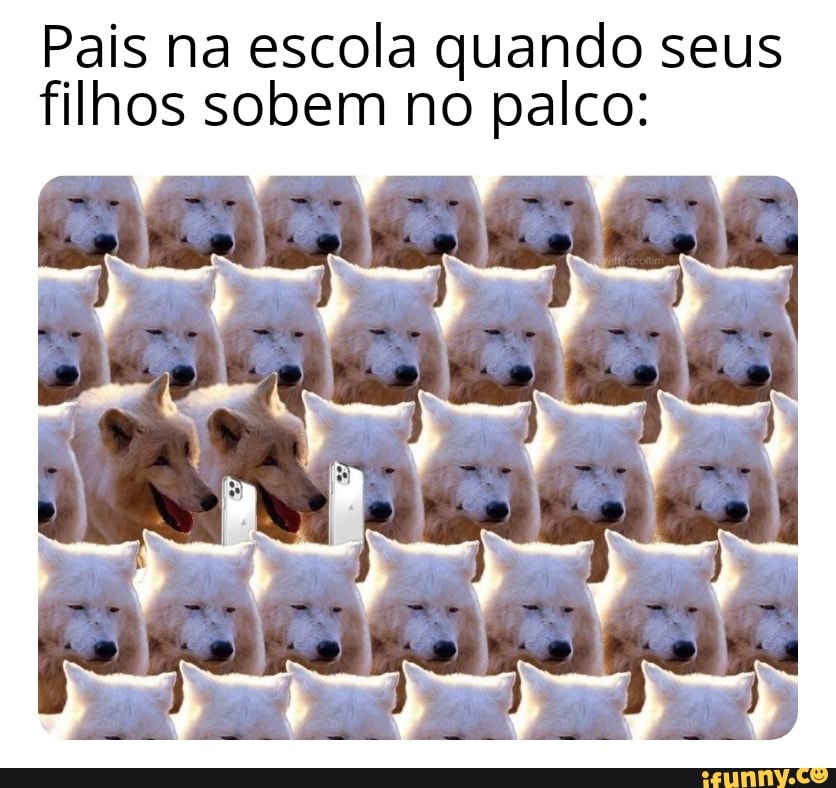 Pais na escola quando seus
filhos sobem no palco:
