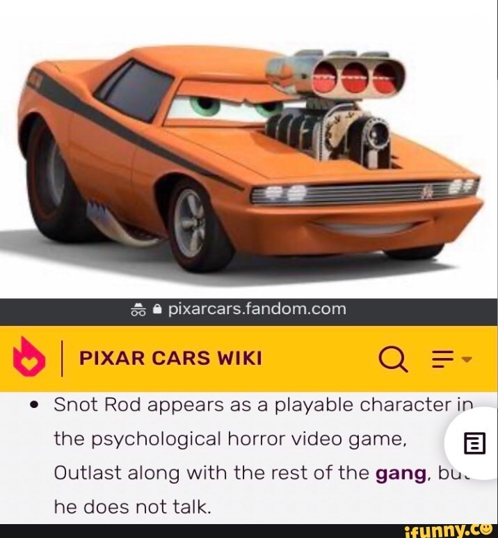 Cars: The Video Game, The cars Wiki