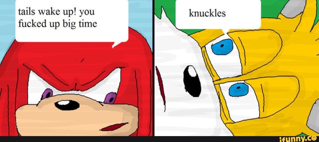 You Fucked Up - Tails wake up! you fucked up big time knuckles. 