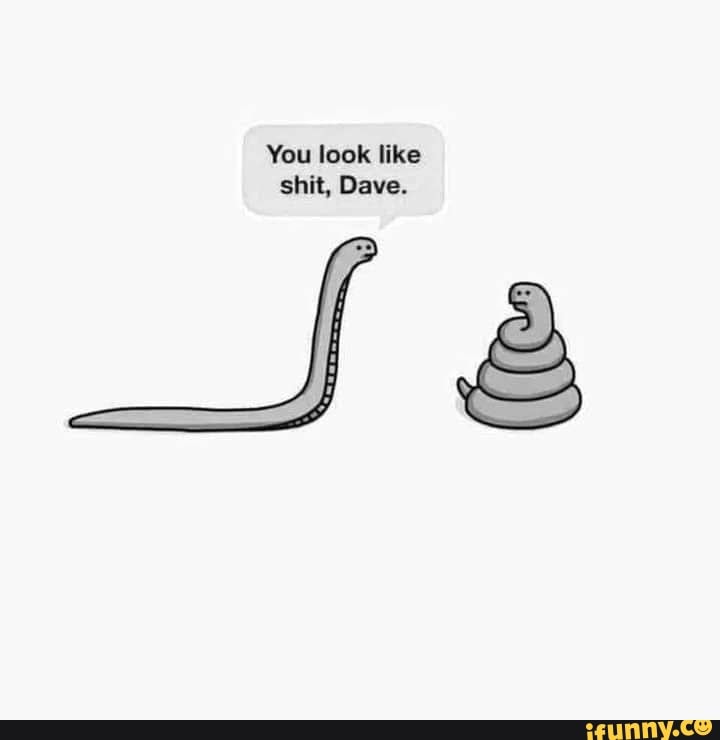 You look like shit, Dave. - iFunny