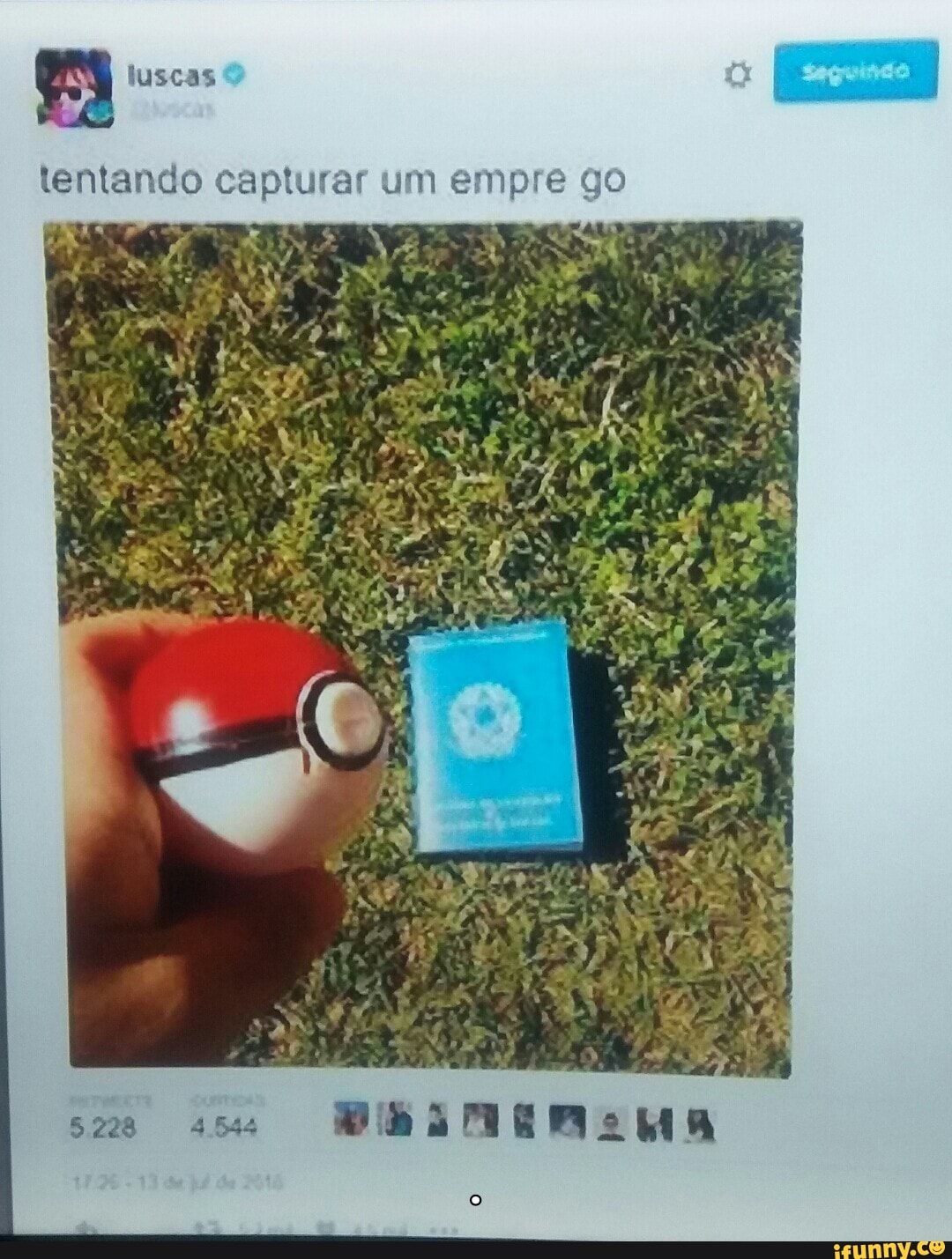 tentando capturar um empre go