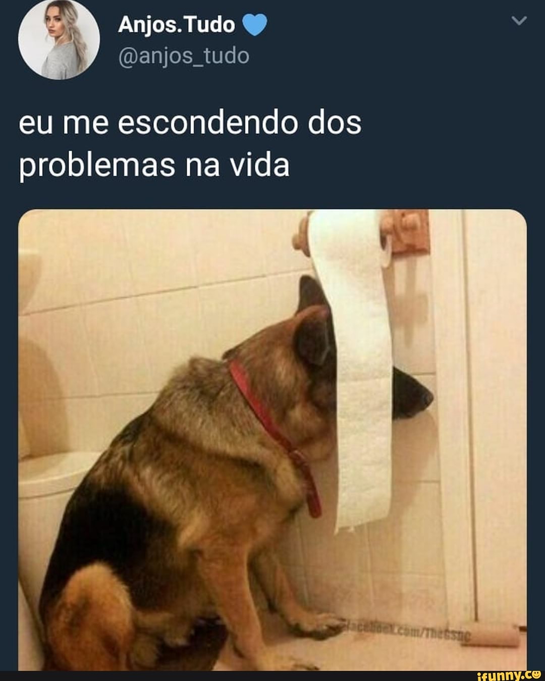 eu me escondendo dos
problemas na vida