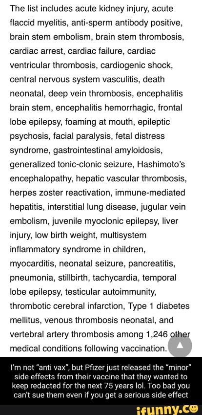 The list includes acute kidney injury, acute flaccid myelitis, anti ...