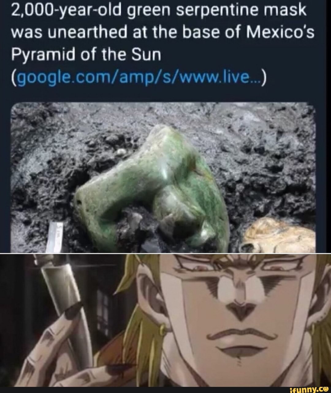 2,000-year-old green serpentine mask was unearthed at the base of - 2000 Year Old Mask Found In Mexico