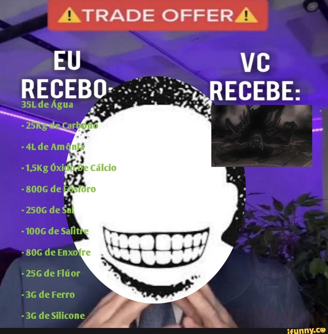 TRADE OFFER
RECE RECERE:
EU
de Agua
de Am&
de
250G de &
100G de Salit
806 de
256 de Fldor de Ferro
de Silicone \