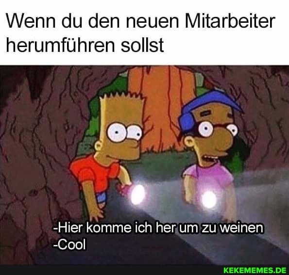 Wenn du den neuen Mitarbeiter
herumführen sollst
-Hier komme ch her um zu weinen
-Cool