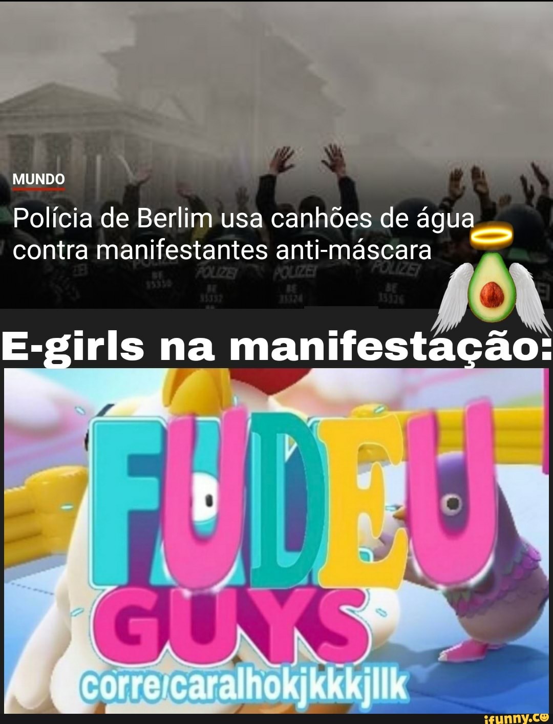 MUNDO
Polícia de Berlim usa canhões de água contra manifestantes anti-máscara
E-giris na manifestação:
corre caralhokIkkkllk