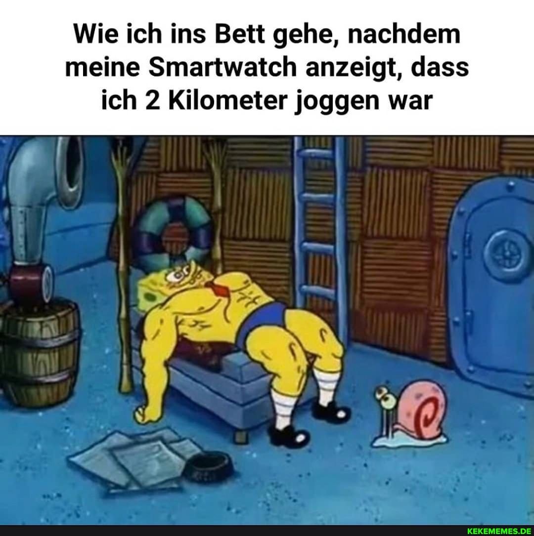 Wie ich ins Bett gehe, nachdem meine Smartwatch anzeigt, dass ich 2 Kilometer joggen war