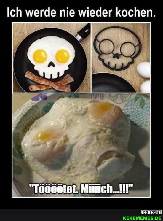 Ich werde nie wieder kochen.