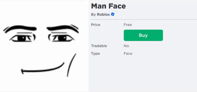Man Face By Roblox Price Free Tradable No Type Face - iFunny Brazil