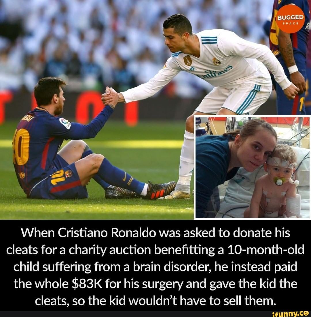 BUGGED SPACE When Cristiano Ronaldo was asked to donate his cleats for ...