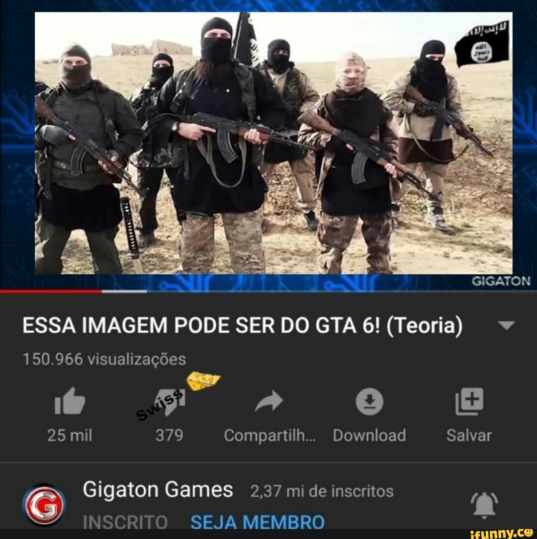 ESSA IMAGEM PODE SER DO GTA 6! (Teoria) =
150.966 visualizações
PR
25 mil 379 Compartilh... Download Salvar
Gigaton Games 2,37 mi de inscritos
SEJA MEMBRO