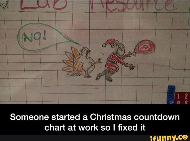 Someone started a Christmas countdown chart at work so fixed it - )