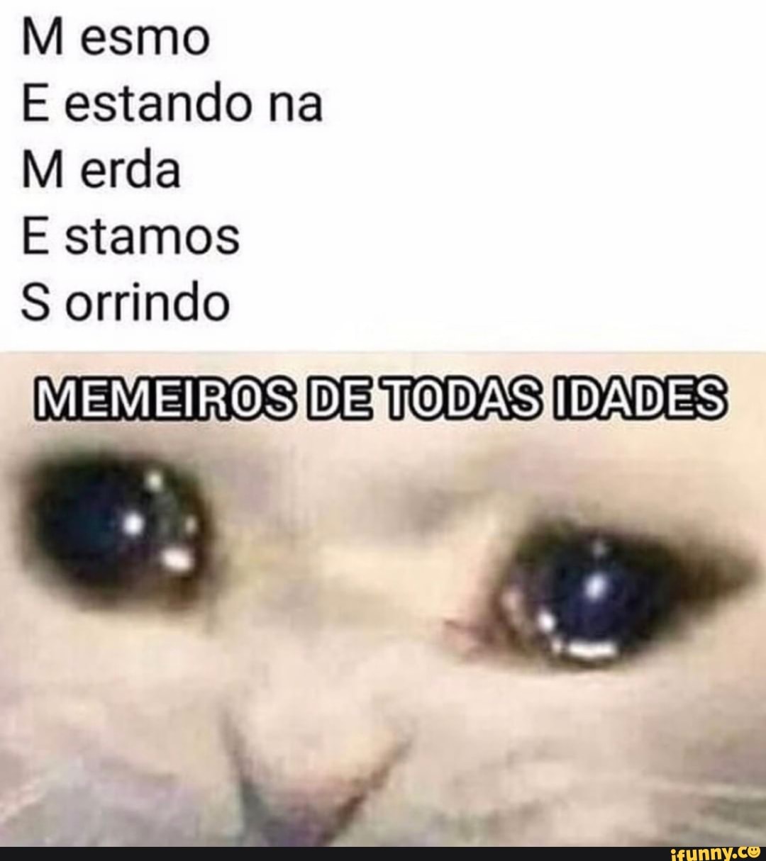 M esmo
E estando na
M erda
E stamos
S orrindo
MEMETROS DE TODAS IDADIES