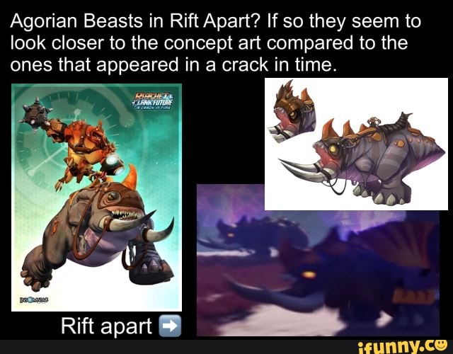 Agorian Beasts in Rift Apart? if so they seem to look closer to the concept art compared to the ones that appeared in a crack in time.
Rift apart