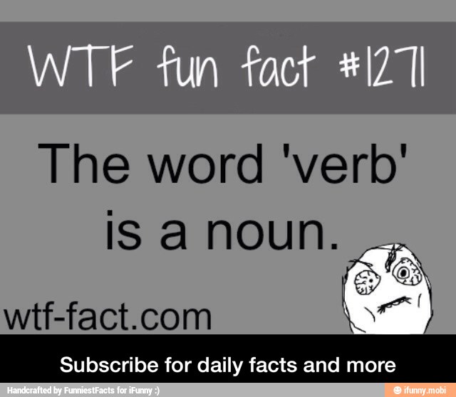 The word 'verb'
wtf-fact.com sl
Subscribe for daily facts and more - Subscribe for daily facts and more