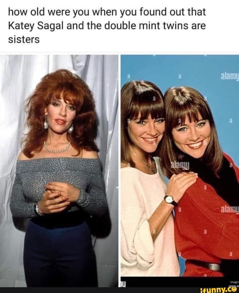 How old were you when you found out that Katey Sagal and the double mint  twins are sisters ES I - iFunny